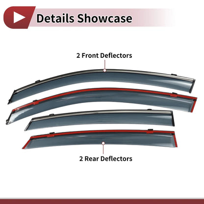 Window Deflectors for Honda Civic Side Window Vent Visors Black (2016-2021)