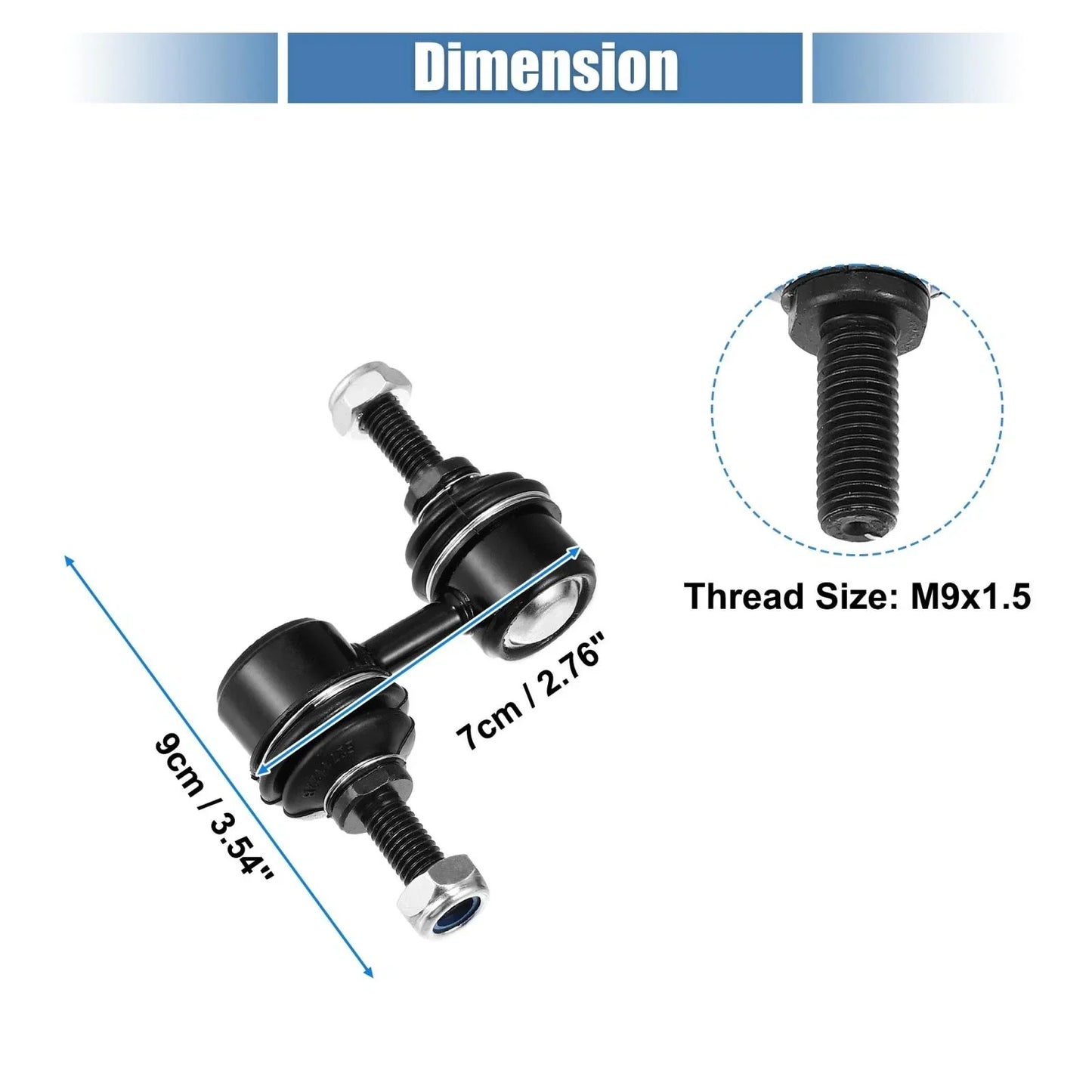 2 x Front Sway Bar Links for Honda 1997-2001 Stabilizer Link Black