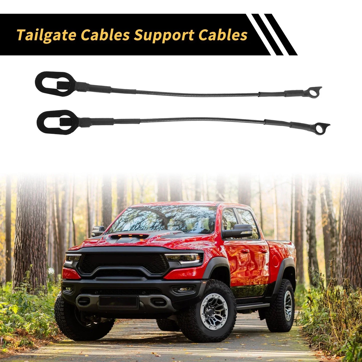 Tailgate Cables 2 x Support Cables for Dodge Ram 1500 2500 3500