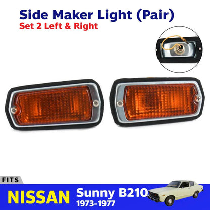 Side Marker Lights Indicator Lamp LR Fits Nissan Sunny B210 302 120Y 1973-77 D06
