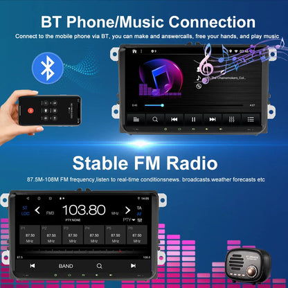 6-64GB Apple CarPlay Android Auto Head Unit for Volkswagen Polo (2010-2014)