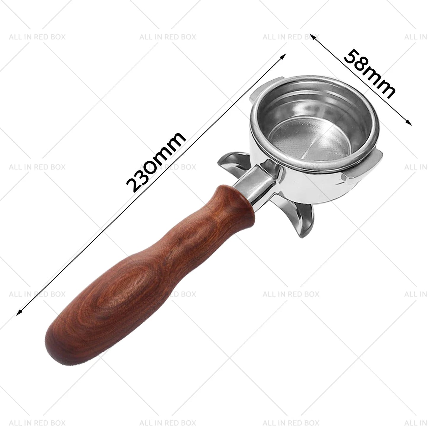 58mm Portafilter for La Marzocco 2 Spout Filter Basket, Wood Handle