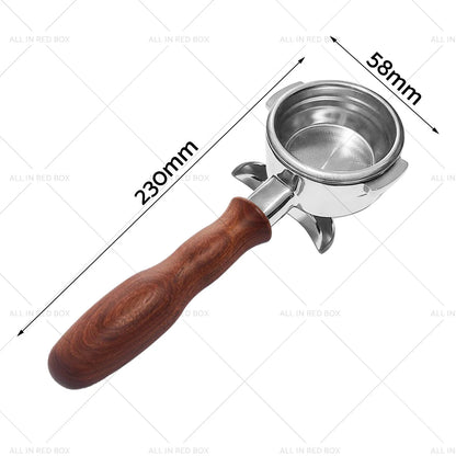 58mm Portafilter for La Marzocco 2 Spout Filter Basket, Wood Handle