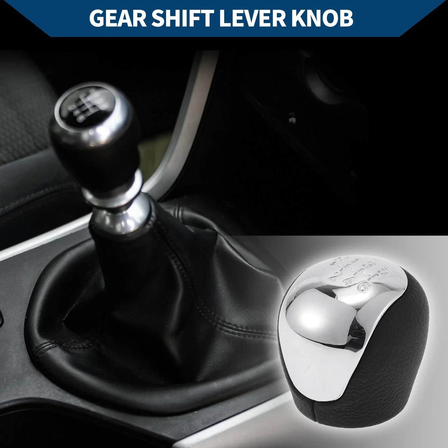 6 Speed Manual Gear Shifter Knob for Hyundai Elantra (2008-2009) Faux Leather