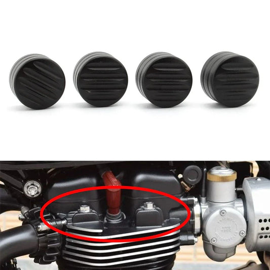Billet Head Bolt Cover Caps Black for T120 Thruxton Scrambler Street Cup