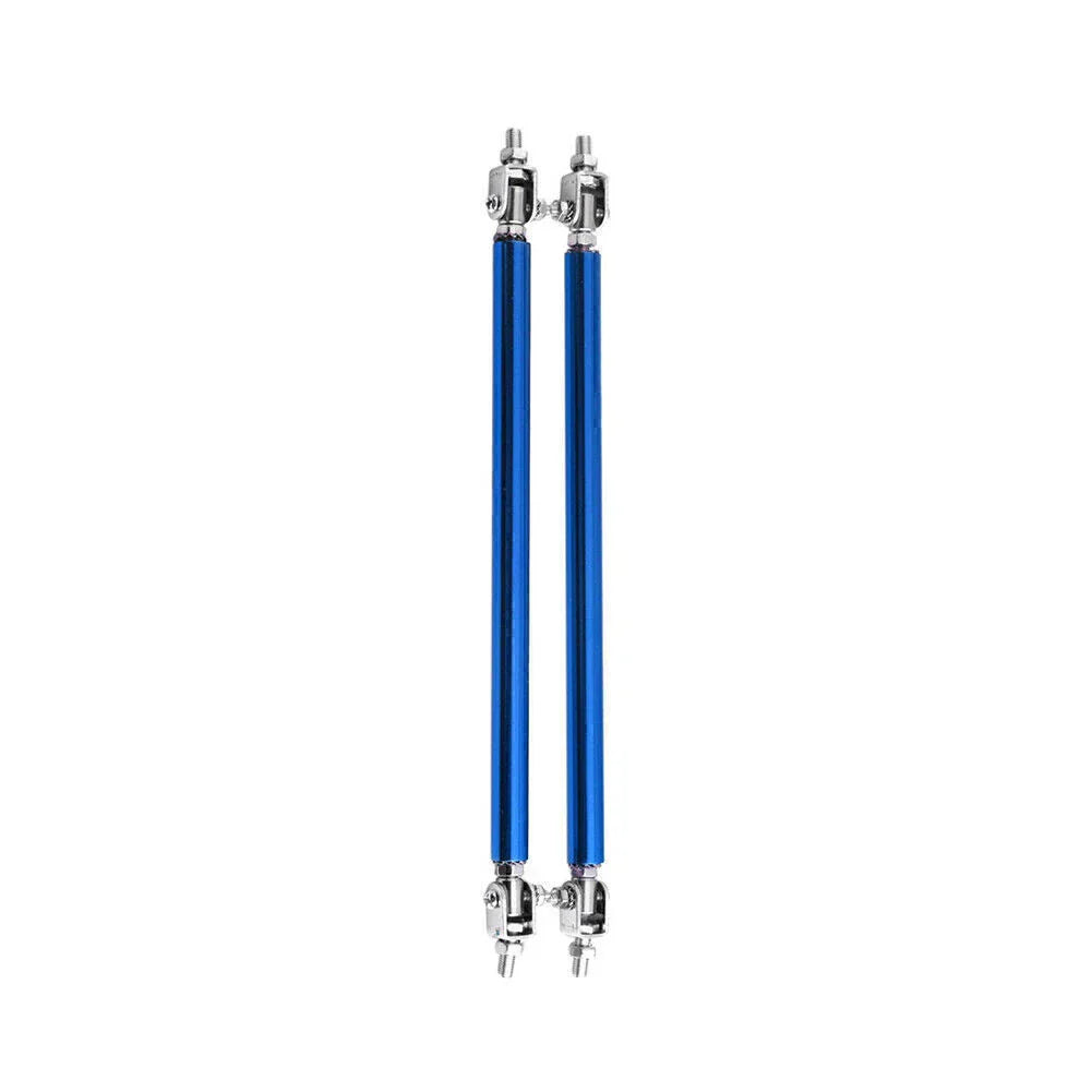 Adjustable Front Bumper Lip Splitter Strut Rod Tie Support Bar for Universal Blue