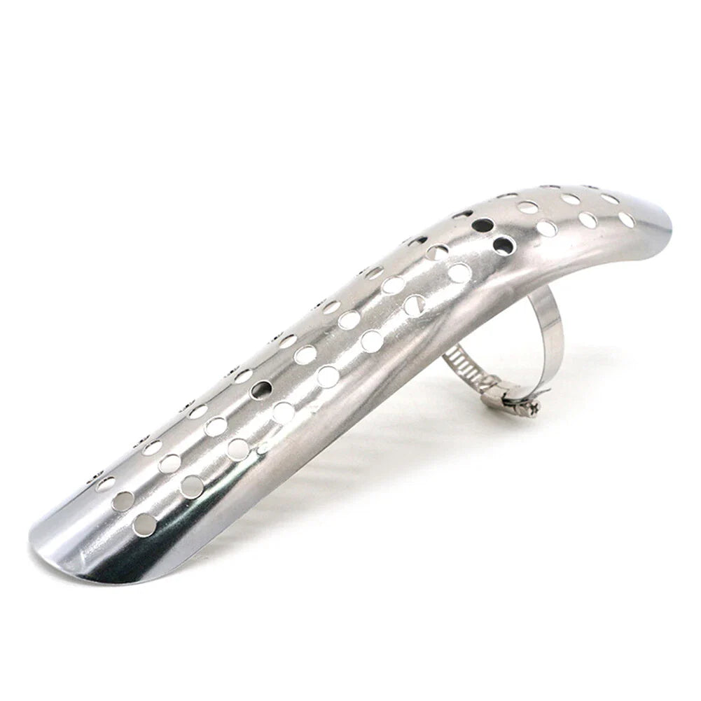 Silver Exhaust Muffler Pipe Heat Shield Cover for Universal Motorcycle