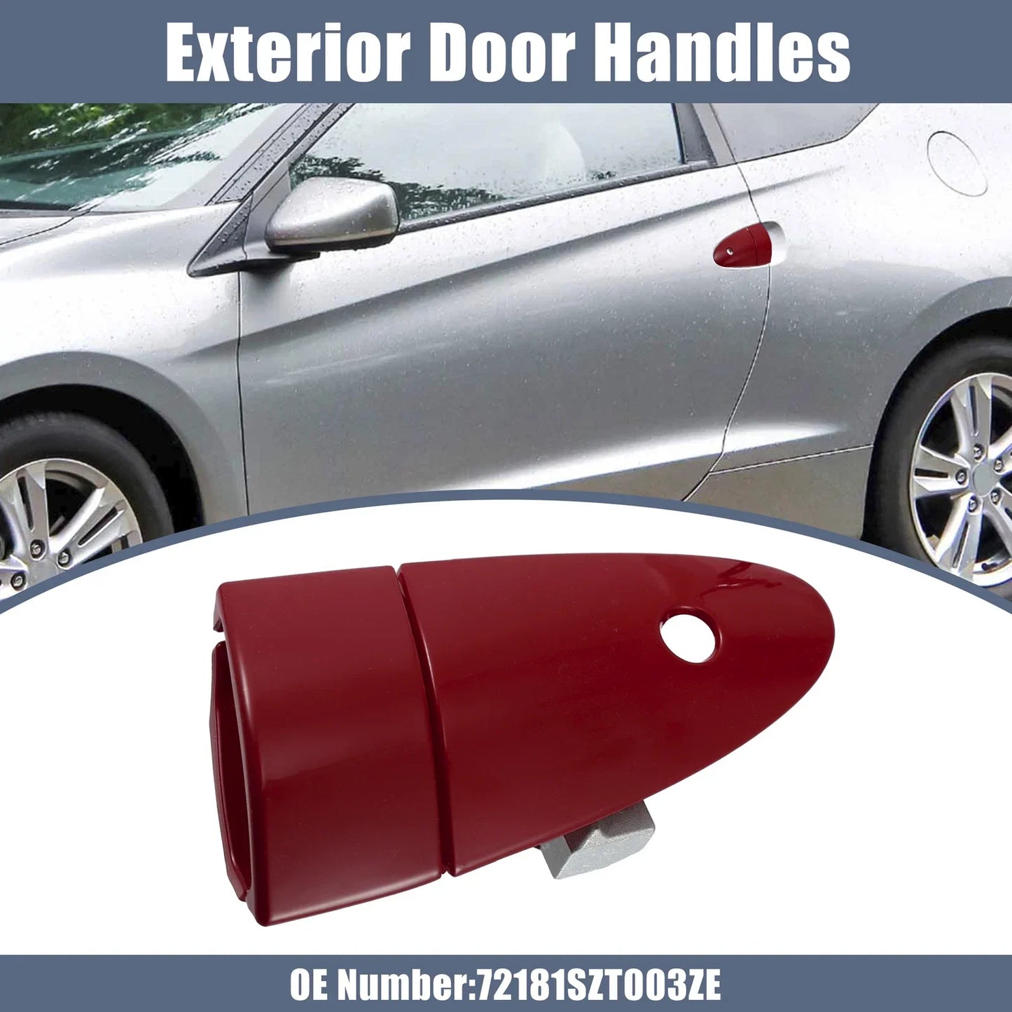 Red Front Left Car Exterior Door Handle for Honda CR-Z (2011-2016)