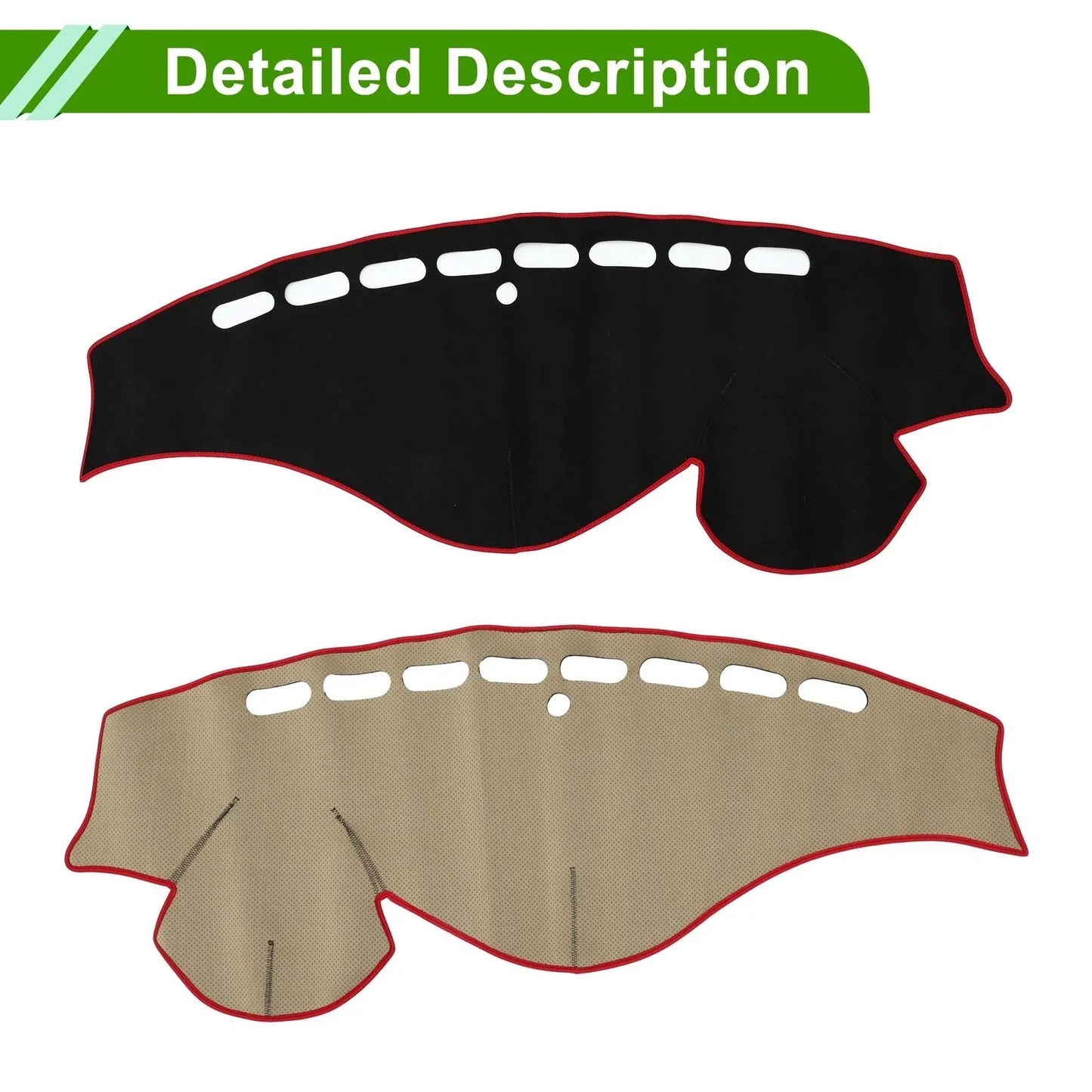Dashboard Cover Mat for Honda Odyssey 2009-2014 Sun Protector Pad Black Red