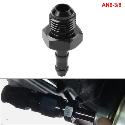6AN Male to 3/8" Barb Push Lock Fitting Oil Fuel Hose Adapter for Car