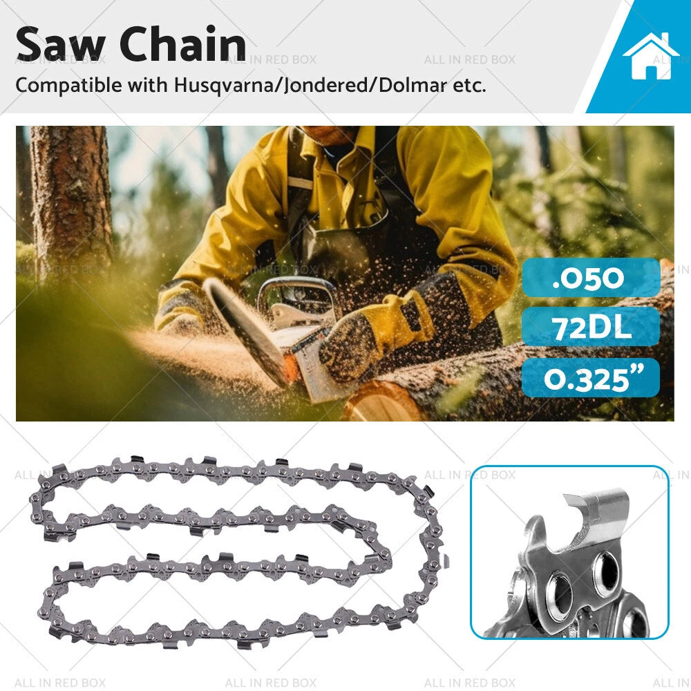 Semi Chisel 325 .050 72DL Chainsaw Chain for Husqvarna, Jondered, Makita