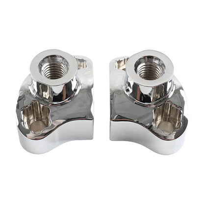 1" CNC Handlebar Risers w/Mount Screws Chrome for Harley Davidson