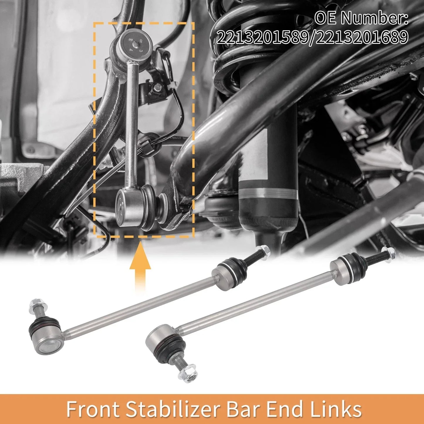 2 x Front Stabilizer Sway Bar Links for Mercedes-Benz S350 CL550 (2006-2010)