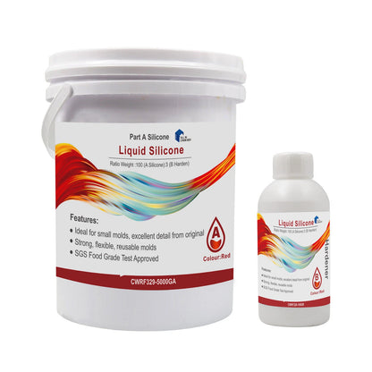 Liquid Silicone Molds 100:3 Mix for Mould Making - 5Kg 10Kg SH25 Red