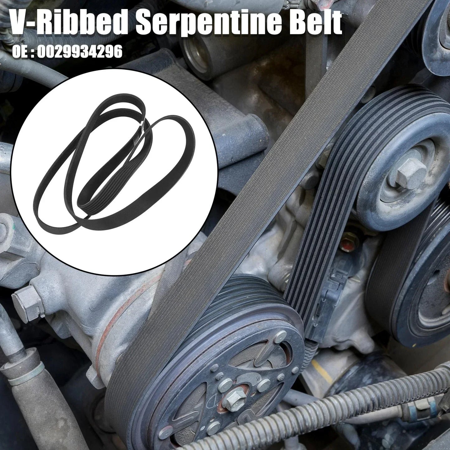 Rubber V-Ribbed Serpentine Belt 7PK2035 for Mercedes-Benz GL350 (2008-2012)