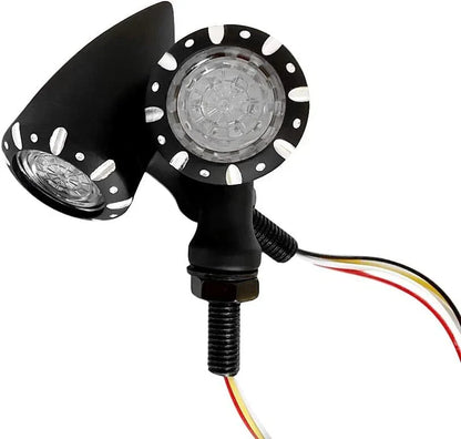 LED Turn Signal Indicator Lights for Motorcycle Red/Amber