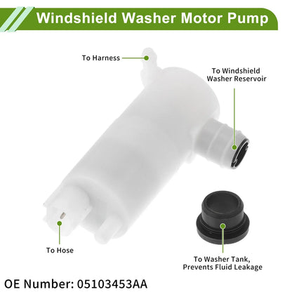 Windshield Washer Pump w/Grommet for Dodge (2011-2019)