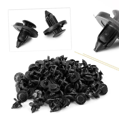 100 x 8mm Black Hole Plastic Rivets for Nissan Fender