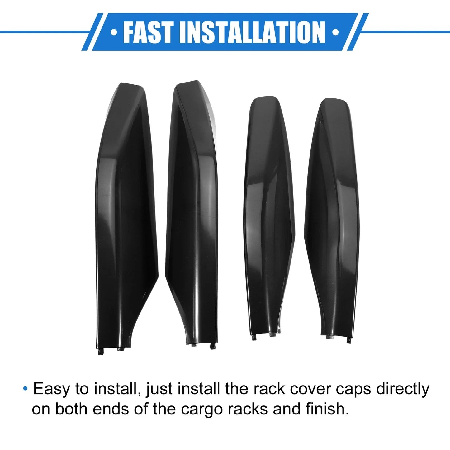 4 x Car Roof Rack Side Rails End Covers for Lexus GX470 (2003-2009) Black