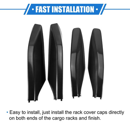 4 x Car Roof Rack Side Rails End Covers for Lexus GX470 (2003-2009) Black