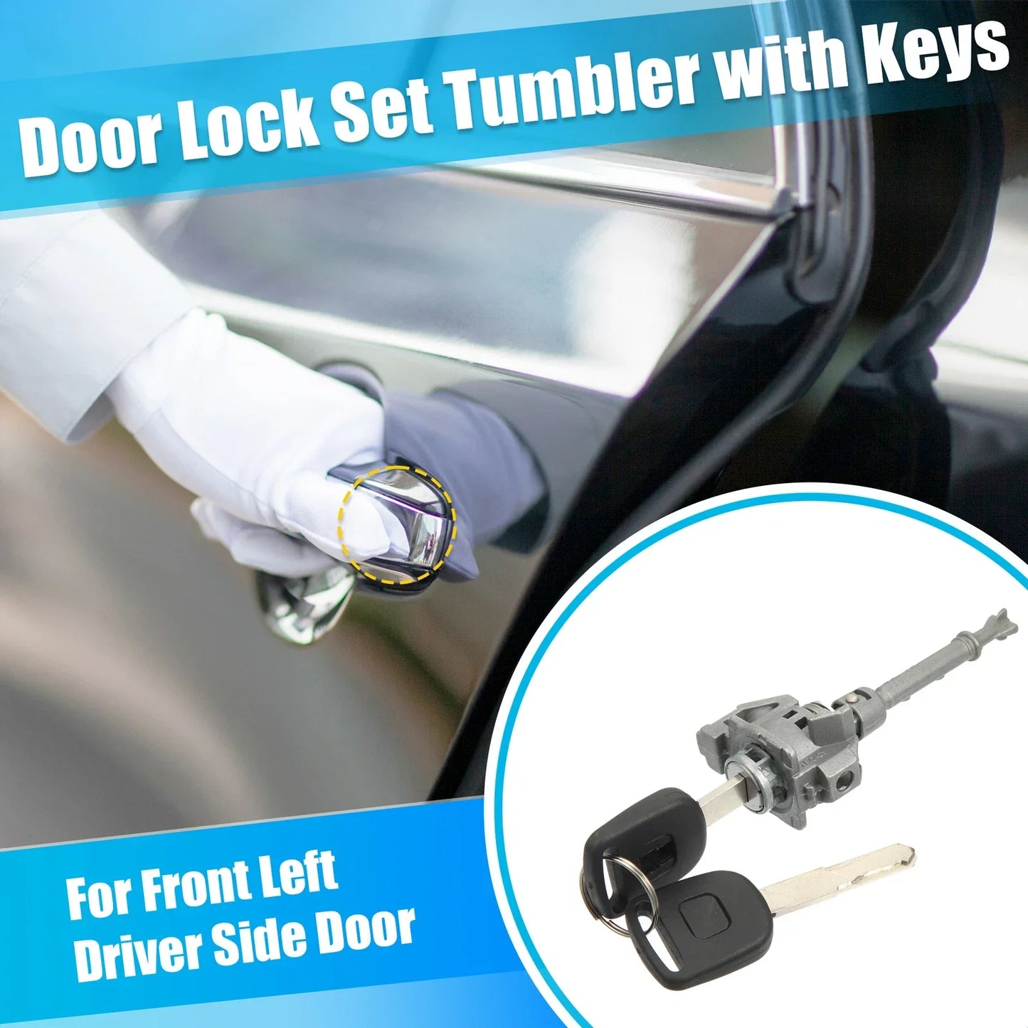 Door Lock Cylinder Kit with 2 Keys for Honda CR-V (2012-2016)