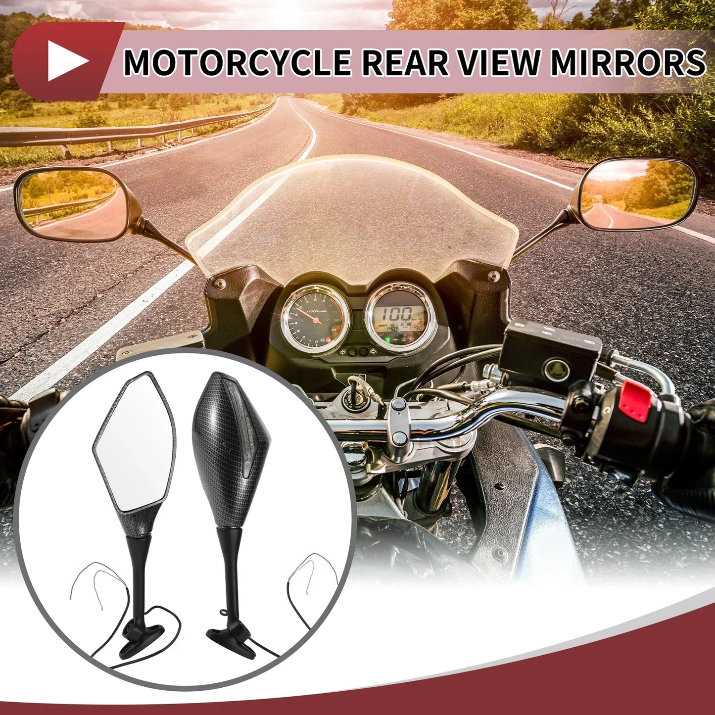 Motorcycle Rear View Mirrors for Honda CBR600RR (2003-2014) - Aluminum Set
