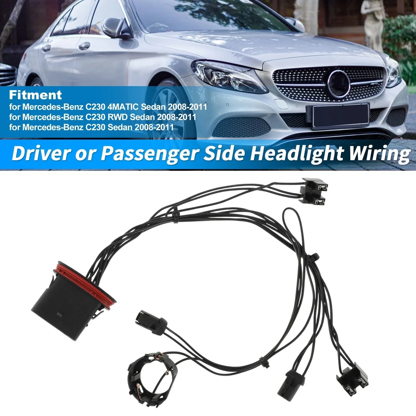 Headlight Wiring Harness for Mercedes-Benz W204 C300 C230 C350 (2008-2011)