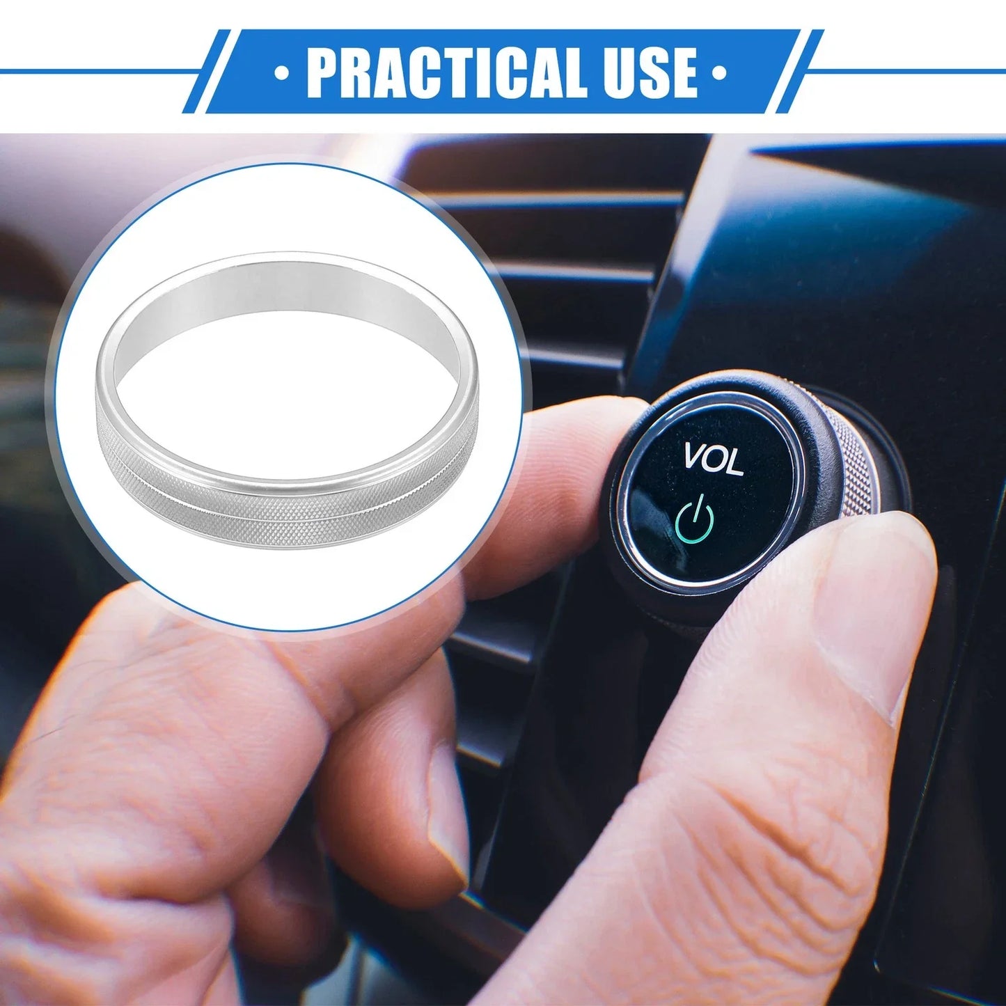 2 x AC Switch Knob Covers for Dodge Ram 1500 2500 3500 (2010-2012) Silver Tone