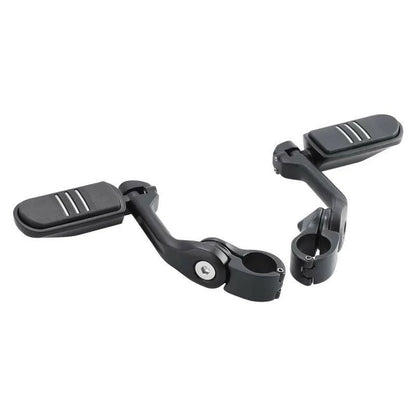 1 1/4" Long Angled Matte Black Highway Engine Guard Footpegs for Motorcycle