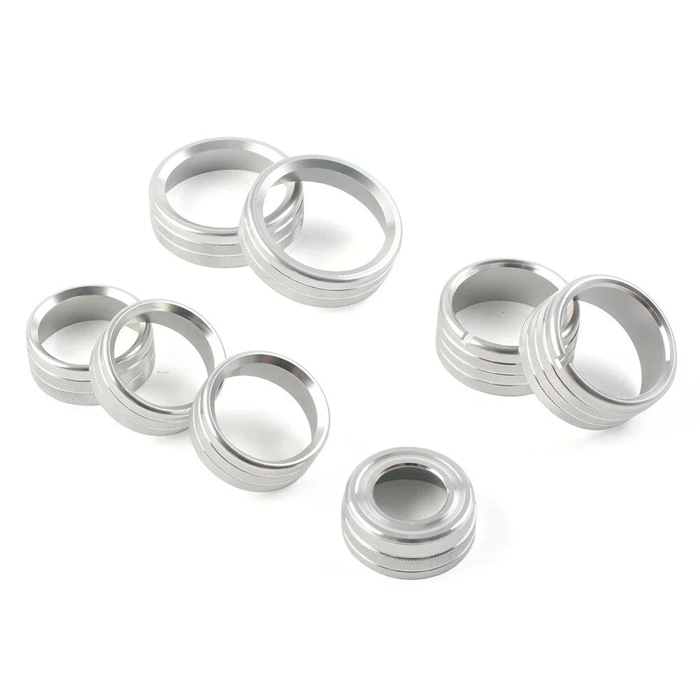 8x Air Conditioner Switch Knob Trim Silver for GMC Sierra (2014-2018)