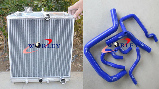 Aluminum Radiator & Silicone Hoses for Honda Civic EG EK CRX Del Sol (92-01)
