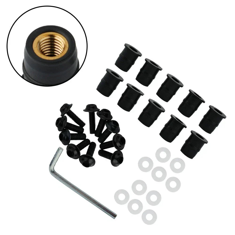 Screw Kit CNC Bolt Windshield Accessory Aluminum Black