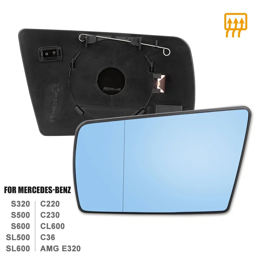 Heated Driver Left Side Mirror Glass for Mercedes-Benz C220 C280 E420 (1994-2002)