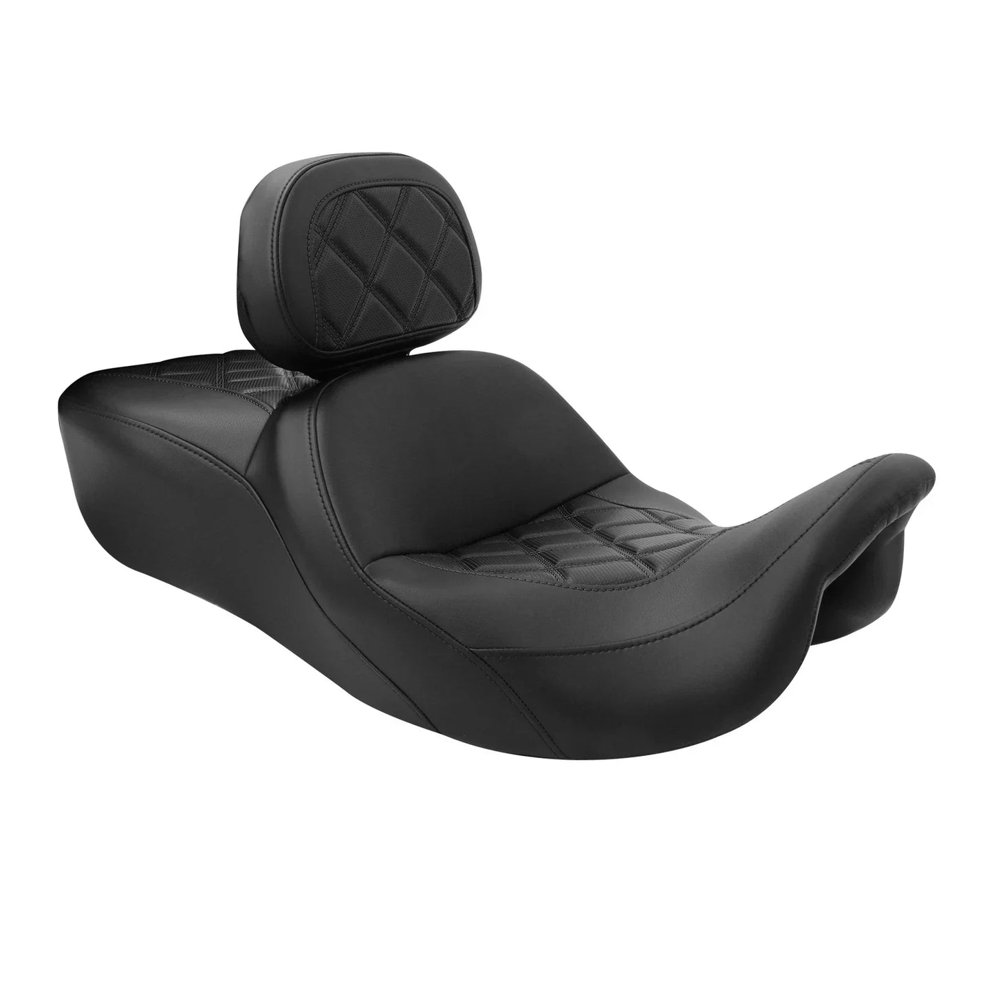 Driver & Passenger Seat & Backrest for Harley Road Glide (2009-2023) Black