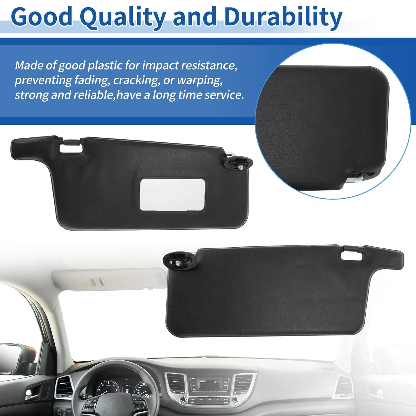 Left & Right Sun Visors for Honda Civic 1996-2000 Black (1996-2000)