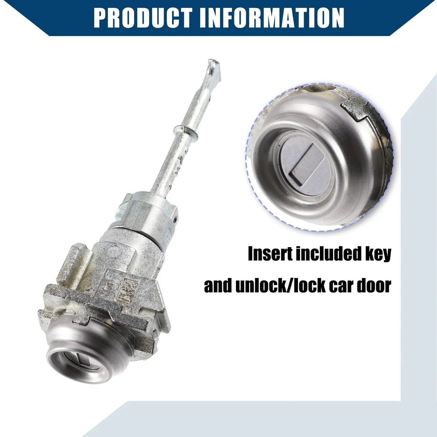 Front Left Door Lock Cylinder w/ Key for Hyundai Elantra (2017-2020)