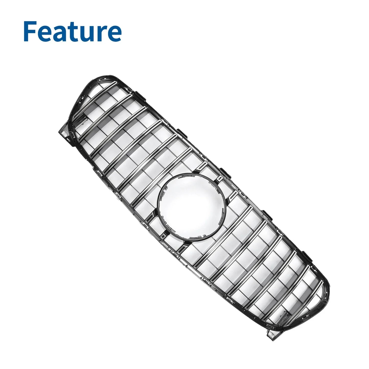 Front Upper Bumper Grille for Mercedes-Benz GLA Class Chrome Silver (2015-2023)