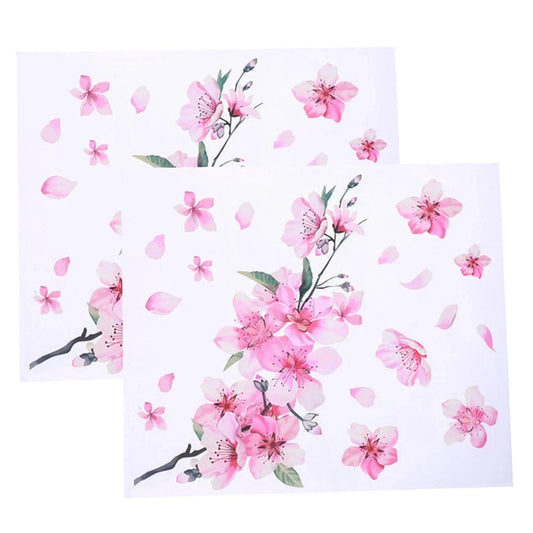 2 x Car Sticker Cherry Blossom Vinyl Scratches Car Decoration