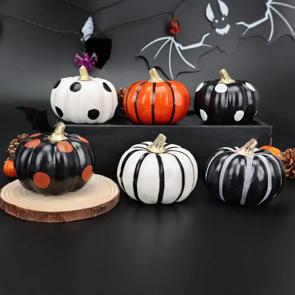 6 x Halloween Pumpkin Indoor Decorations for Home Shop Table Desk