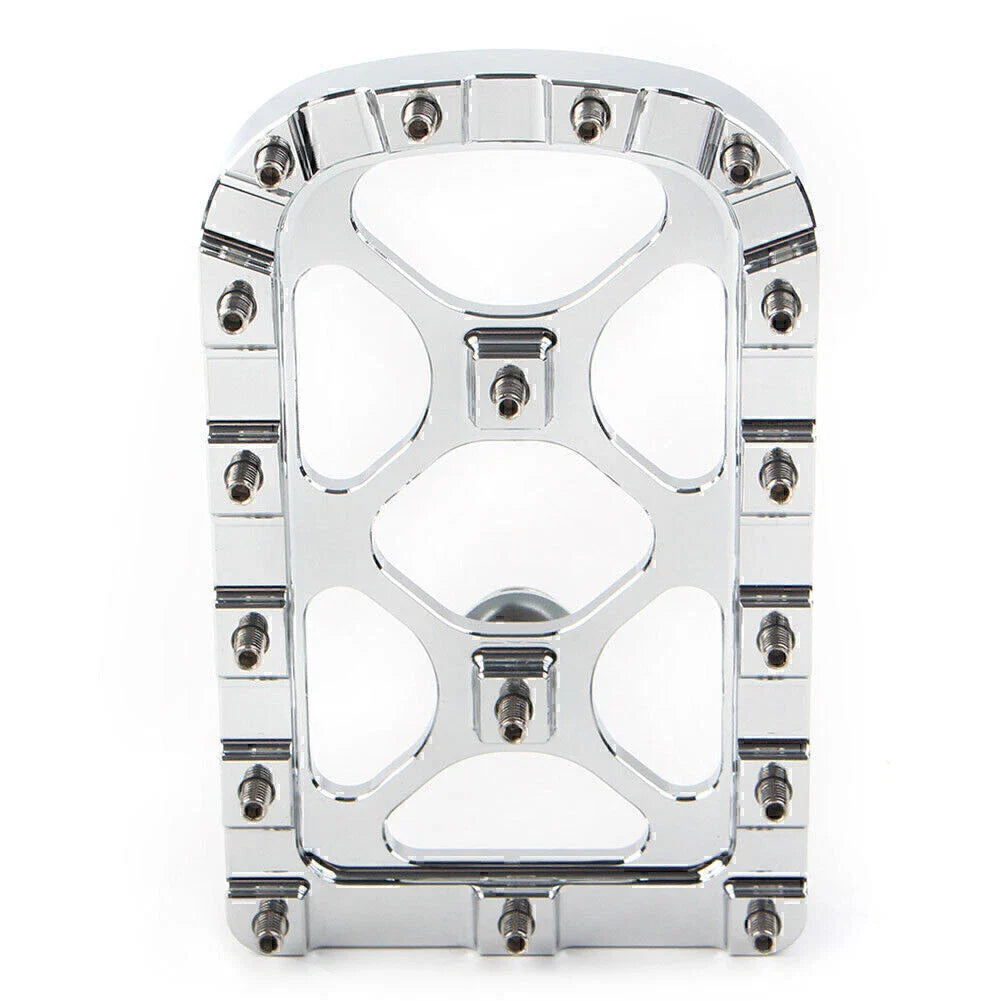CNC Chrome MX Style Large Brake Pedal Pad Cover for Harley Electra Glide, Softail