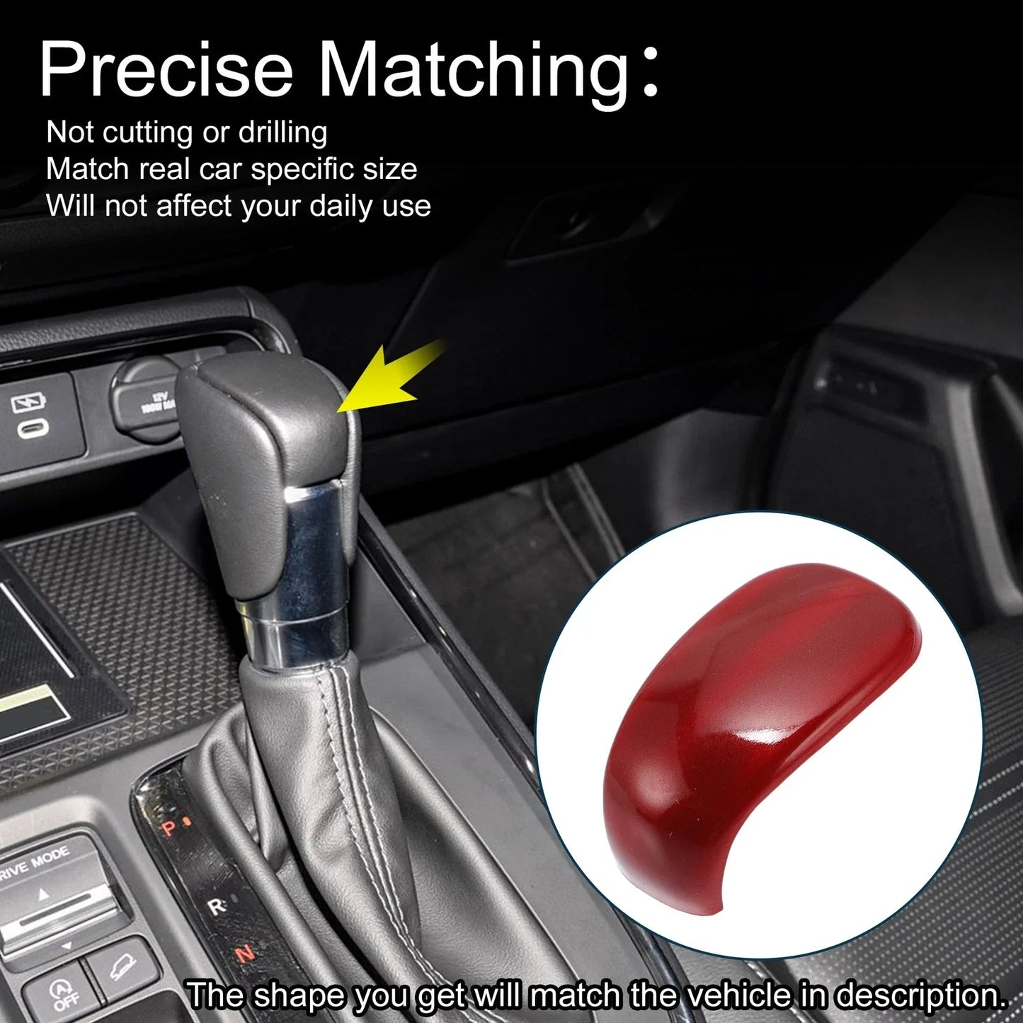 ABS Gear Shift Knob Cover Sticker for Honda CR-V 2023-2025 Red