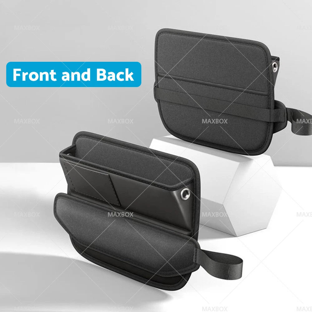 Car Seat Gap Storage Bag Organizer PU Leather with Charging Cable Hole