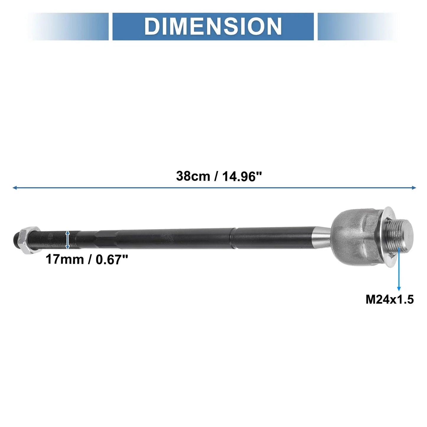 2 x Front Inner Tie Rod End Links for Dodge Ram 1500 (2006-2010)