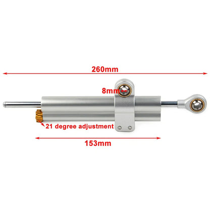 260mm Steering Damper Stabilizer for Motorcycle - Silver