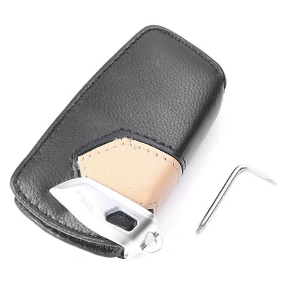 Leather Brown Remote Smart Key Fob Shell Cover for BMW 3 5 7 X3 Series