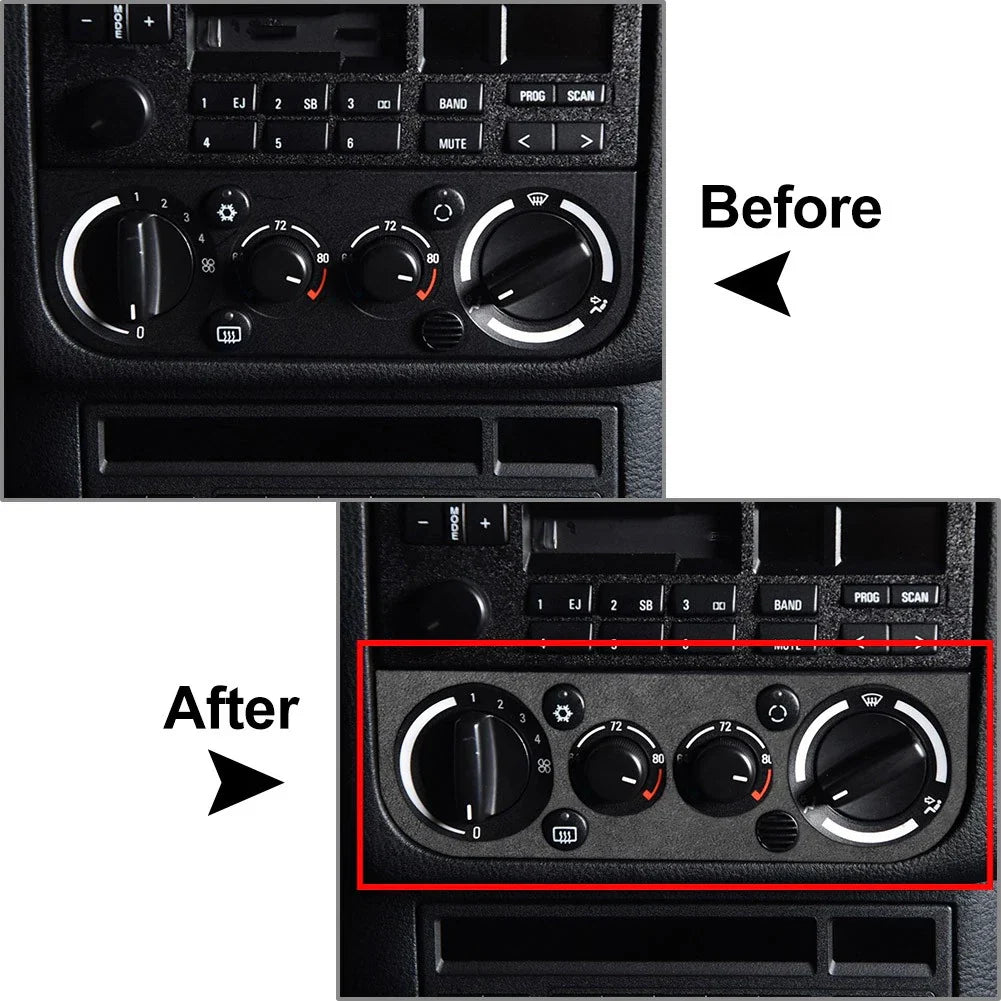 AC Climate Control Panel Cover Trim for BMW 3 Series (1991-1999) - Suede Black