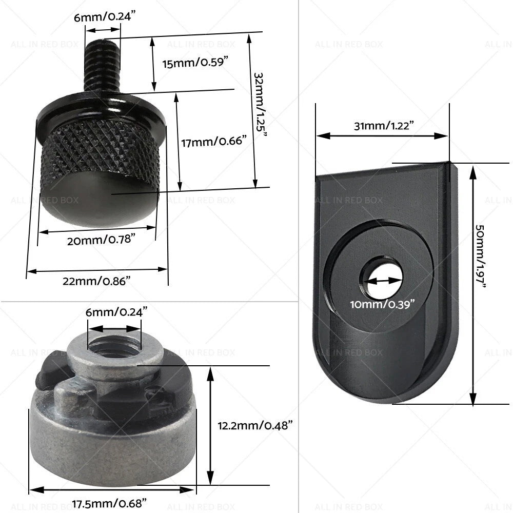 Seat Bolt Tab Screw Mount Cover for Harley 1996-2020
