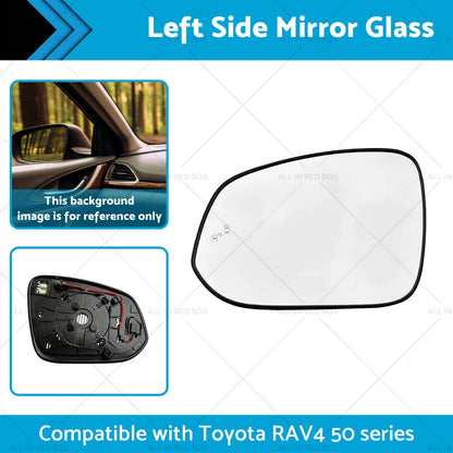 Left Passenger Side Mirror Glass for Toyota RAV4 (2016-2018)
