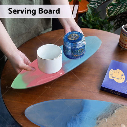 Silicone Epoxy Resin Tray Mold for Surfboard DIY Ocean Wave Serving Board