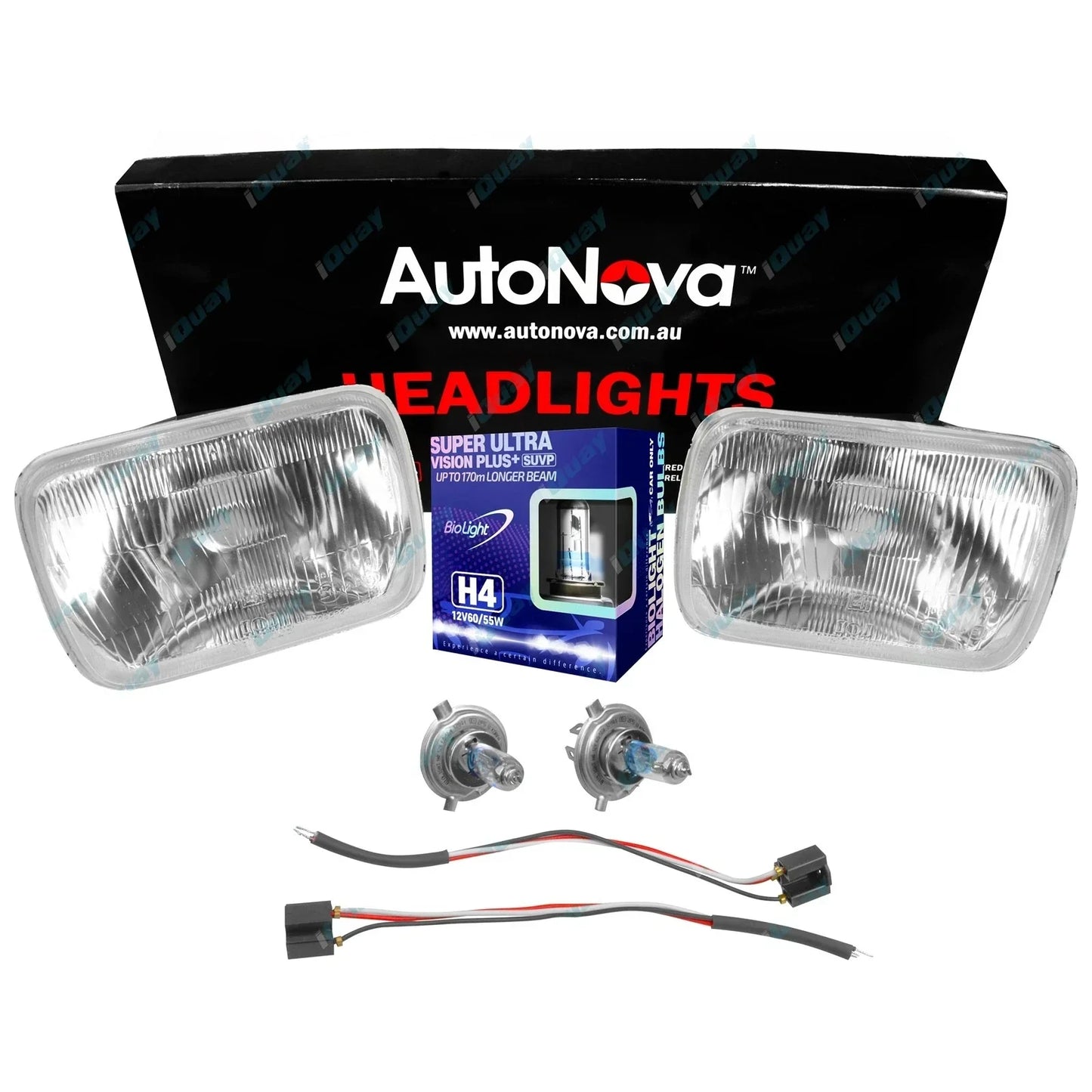 H4 Headlight Upgrade Kit for Urvan E24 Van 1986-1993 2 Lamps Rectangle High Watt